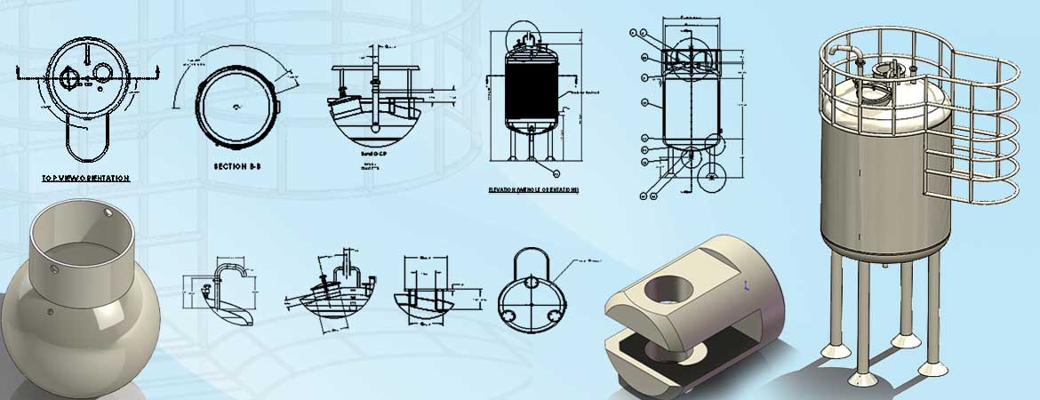 CAD Modeling Drafting for Pressure Vessels Accessories