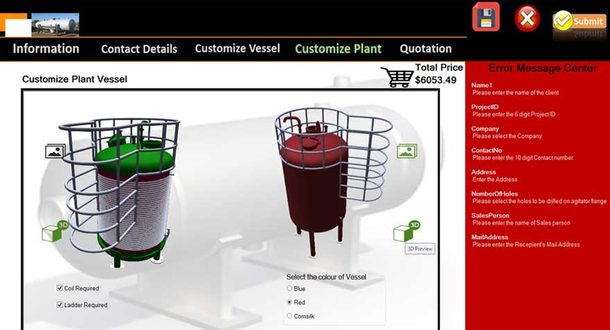 Product Configurator for Pressure Tank