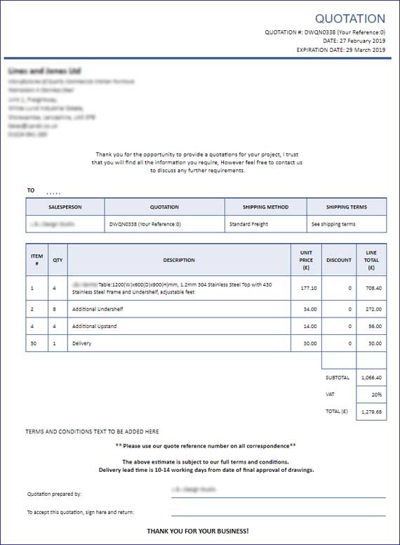 Sales Quotes and Documentation