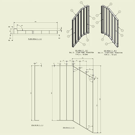 2D Manufacturing Drawings for Balustrades