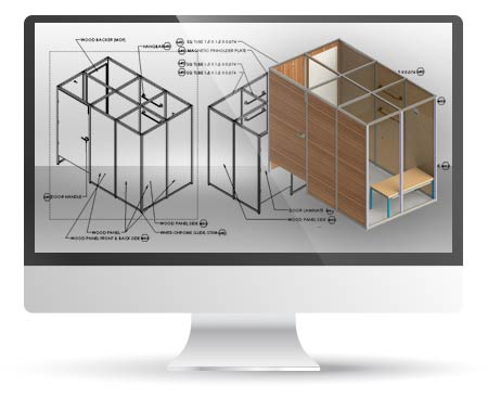 Concept Drawings to CAD Detailed Engineering of Retail Furniture, UK