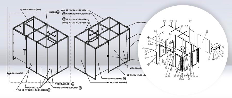 3D Detail Installation Manufacturing Drawings