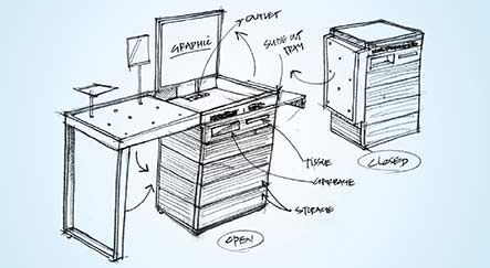 Freehand Sketches of Display Furniture