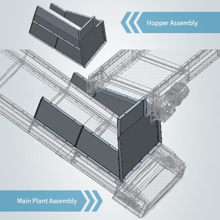 Hopper Assembly in main plant assembly