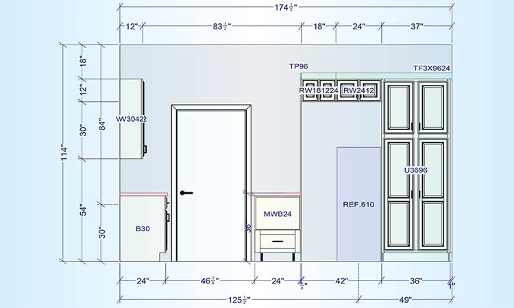 Architectural Drawings of Kitchen Cabinet