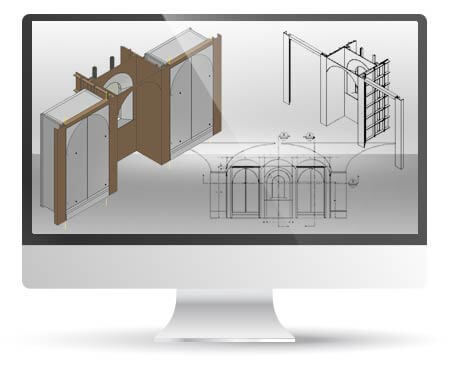 Millwork & Casework Shop Drawings from Architectural Plans of Museum, USA