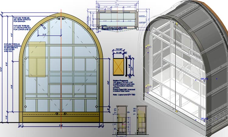 Display Cases Drawings with Model