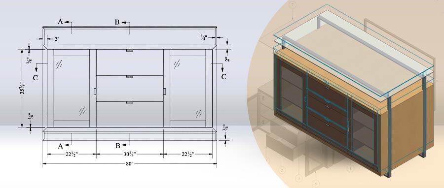 Approval Drawings for Desk