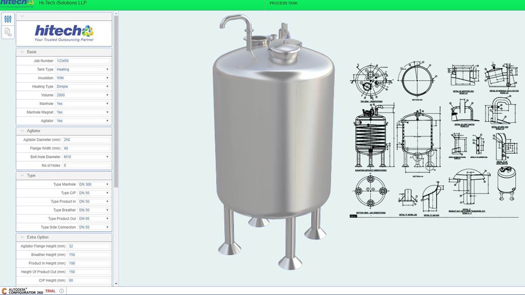 Develop CAD Configurator Custom Tanks