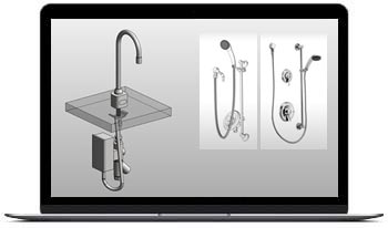 Accurate and data-rich 150 Revit families of kitchen and bath equipment helped US based commercial plumbing products manufacturer gain swift 3D modeling leading to time savings.