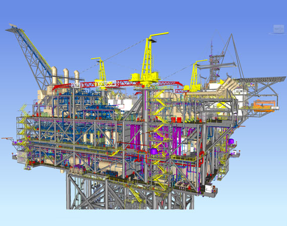 Detailed Steel Structural Model of Oil Platform