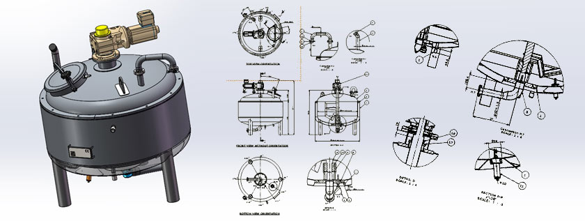 Milk Tank 2D Drafting 3D Modeling