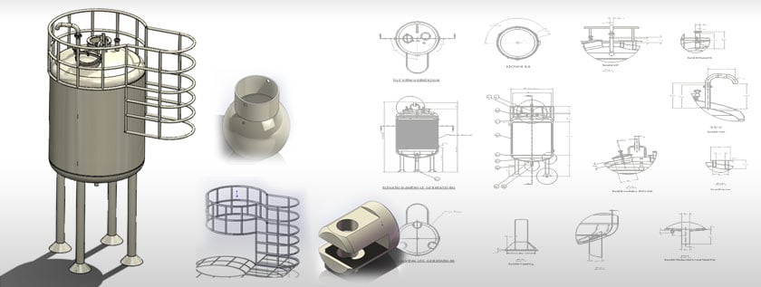 Pressure Vessel Drafting 3D Modeling