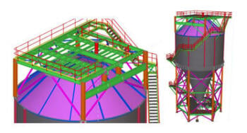 Steel Detailing to Steel Fabricator for Silo, NSW, Australia