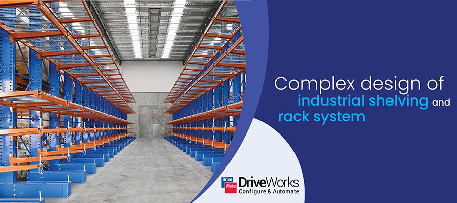 complex design of industrial shelving and rack system