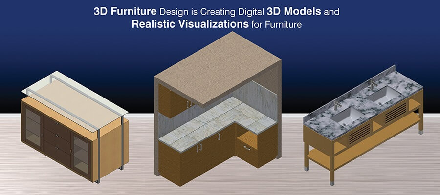 3D Furniture Design Model Rendering
