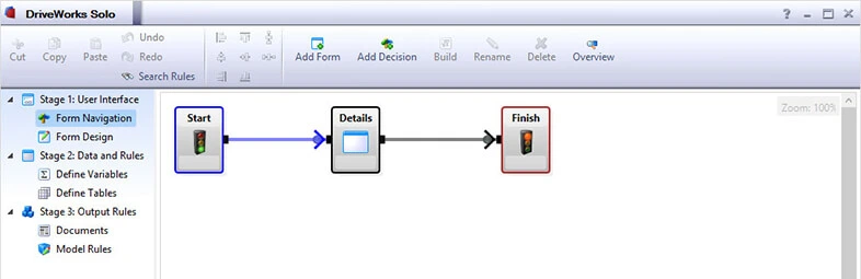 driveworks form navigation