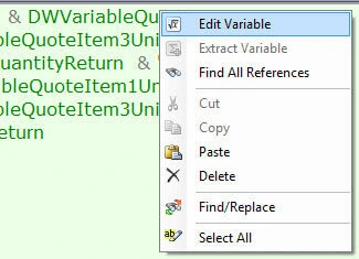 edit variables