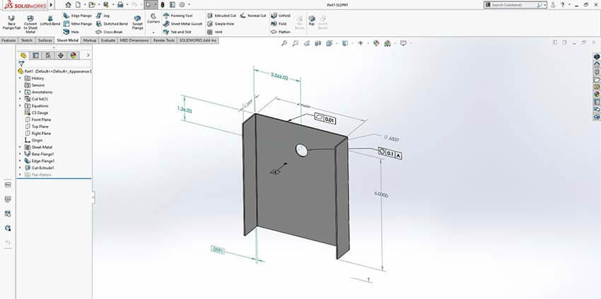 Figure 6: MBD representation of a sheet metal plate