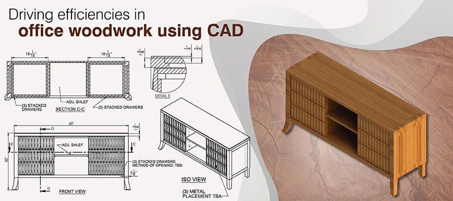 CAD shop drawings for office woodwork