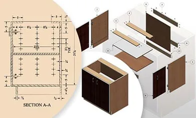 Detailed Shop Drawing of Cabinet