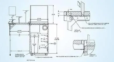 Detailed Shop Drawing of Cabinet