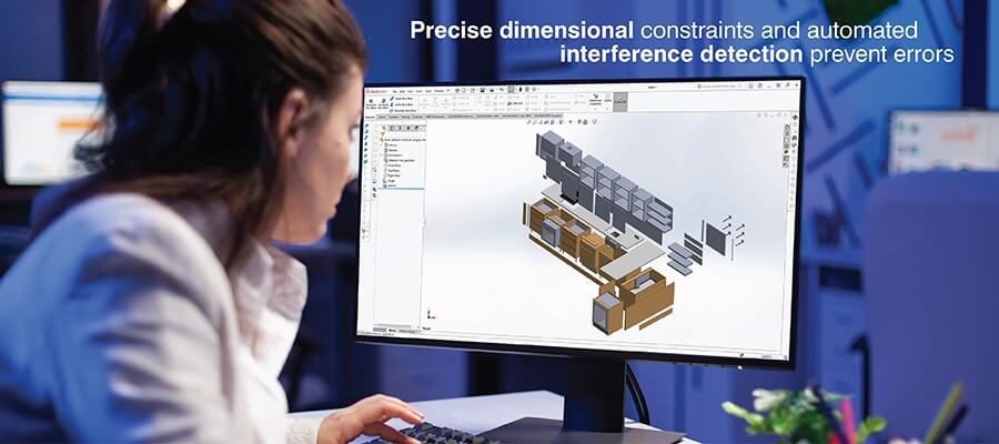 SolidWorks 3D modeling for custom furniture design